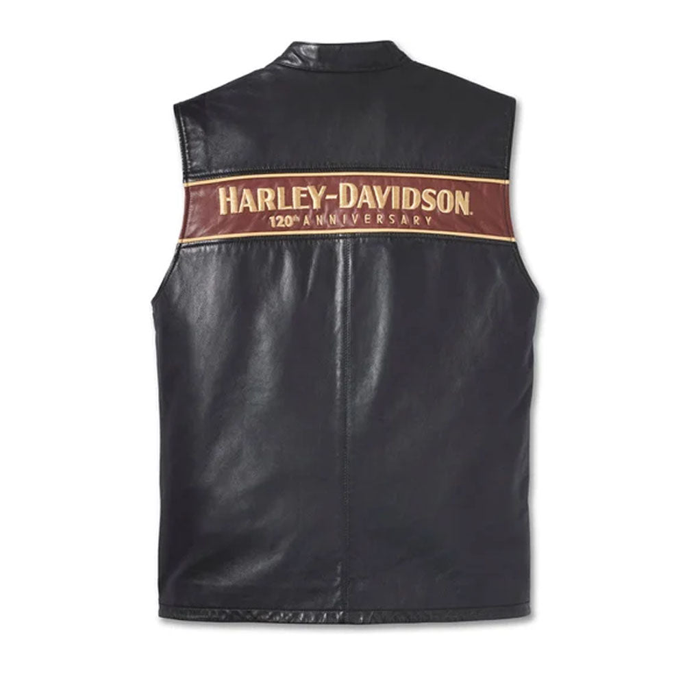 Harley Davidson 120th Anniversary Leather Vest - Leather Loom