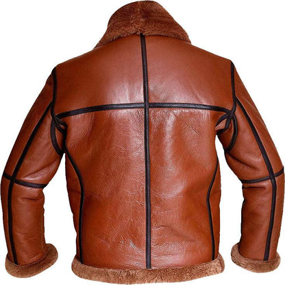 Mens Aviator Bomber Leather Jacket With Fur - Leather Loom