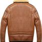 Men’s Aviator Camel Brown A2 Fur Shearling Leather Bomber Jacket - Leather Loom