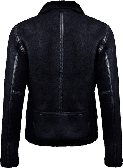 Mens Black Biker Leather Jacket With Fur - Leather Loom