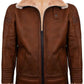 Mens Brown Nappa Leather Jacket With Fur - Leather Loom
