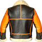 Mens Brown Real Bomber Leather Jacket With Fur - Leather Loom