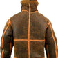 Mens Classic Style B3 Bomber Leather Jacket With Fur - Leather Loom