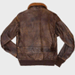 Distressed Brown Flight Bomber Jacket For Men - Leather Loom