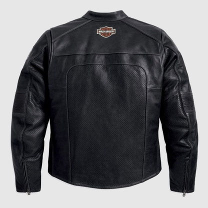 Harley Davidson Perforated Black Jacket - Leather Loom