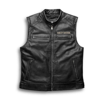 Men’s Passing Link Leather Vest - Leather Loom