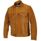 Mens Tan Suede Genuine Leather Jacket - Leather Loom