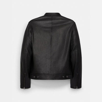 Men's Black Sheepskin Cafe Racer Jacket