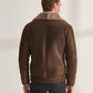 Brown Biker Shearling Aviator Sheepskin Leather Jacket For Men - Leather Loom