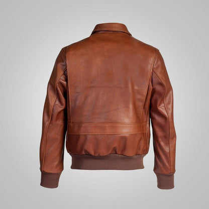 Mens Brown RAF Flying Leather Bomber Jacket - Leather Loom