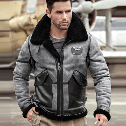 Mens Sheepskin Raf Airforce Pilot Shearling Aviator Jacket - Leather Loom