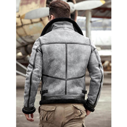 Mens Sheepskin Raf Airforce Pilot Shearling Aviator Jacket - Leather Loom