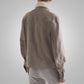 Mens White Fur Collar Grey Suede Leather Trucker Jacket - Leather Loom