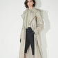 Off White Double Breasted Duster Leather Trench Coat - Leather Loom