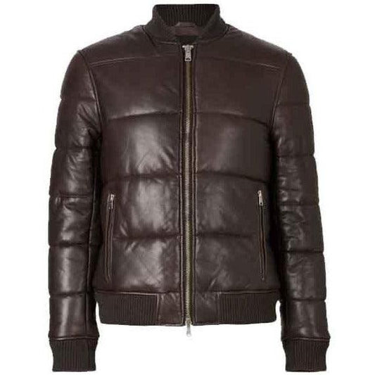 BOWEN LEATHER PUFFER BOMBER JACKET - Leather Loom