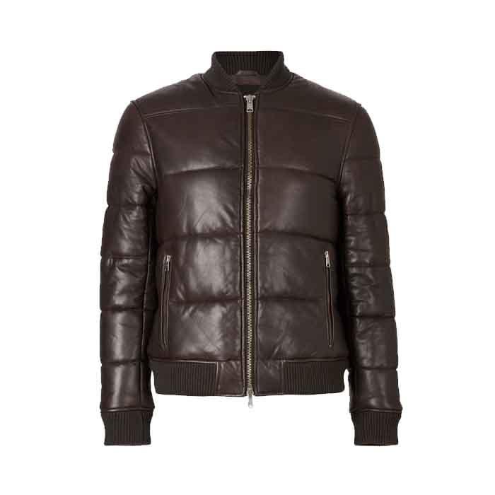 BOWEN LEATHER PUFFER BOMBER JACKET - Leather Loom