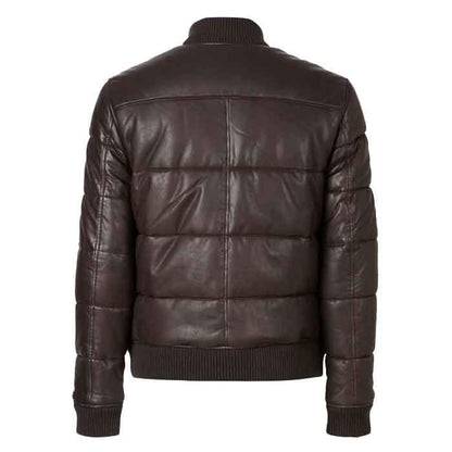 BOWEN LEATHER PUFFER BOMBER JACKET - Leather Loom