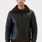 Tobacco Brown Aviator Shearling Jacket For Men - Leather Loom