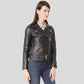 Sandra Black Biker Leather Jacket - Leather Loom