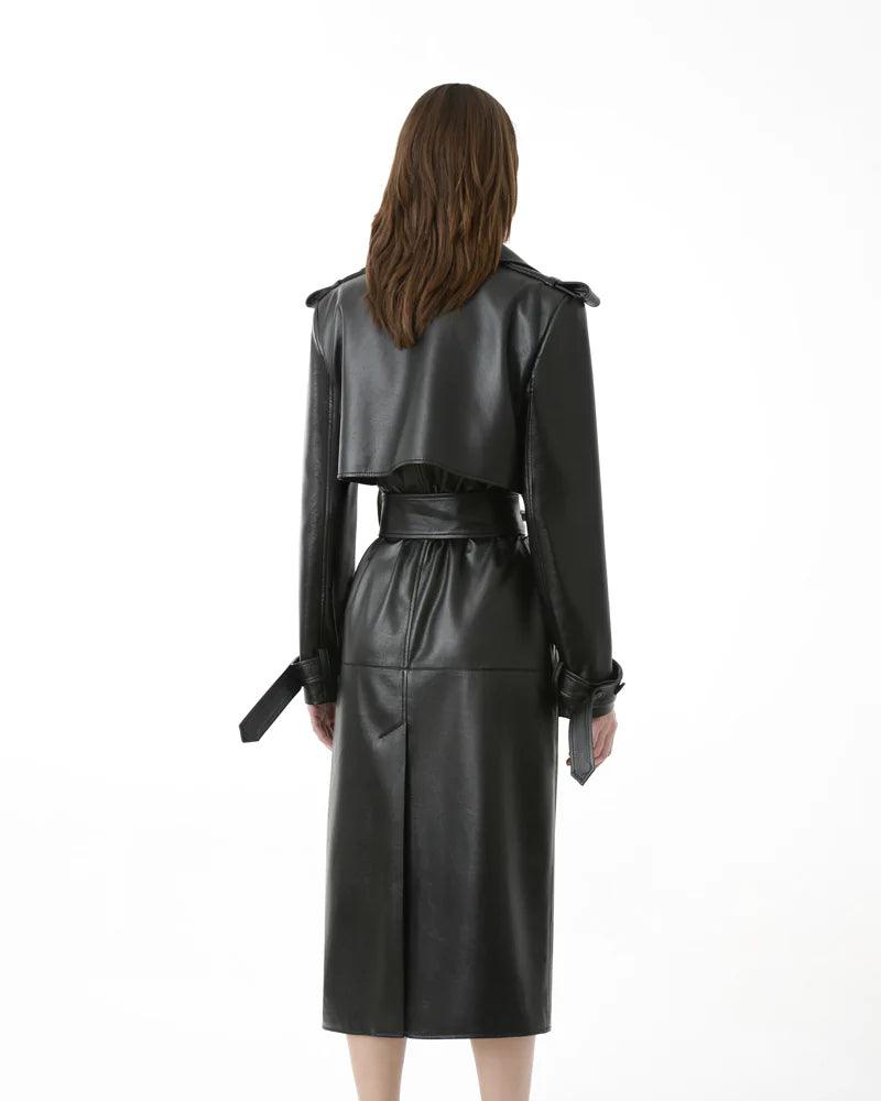 Sheepskin Leather Fitted Women Trench Coat - Leather Loom