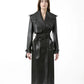 Sheepskin Leather Fitted Women Trench Coat - Leather Loom