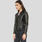 Taliyah Black Studded Leather Jacket - Leather Loom