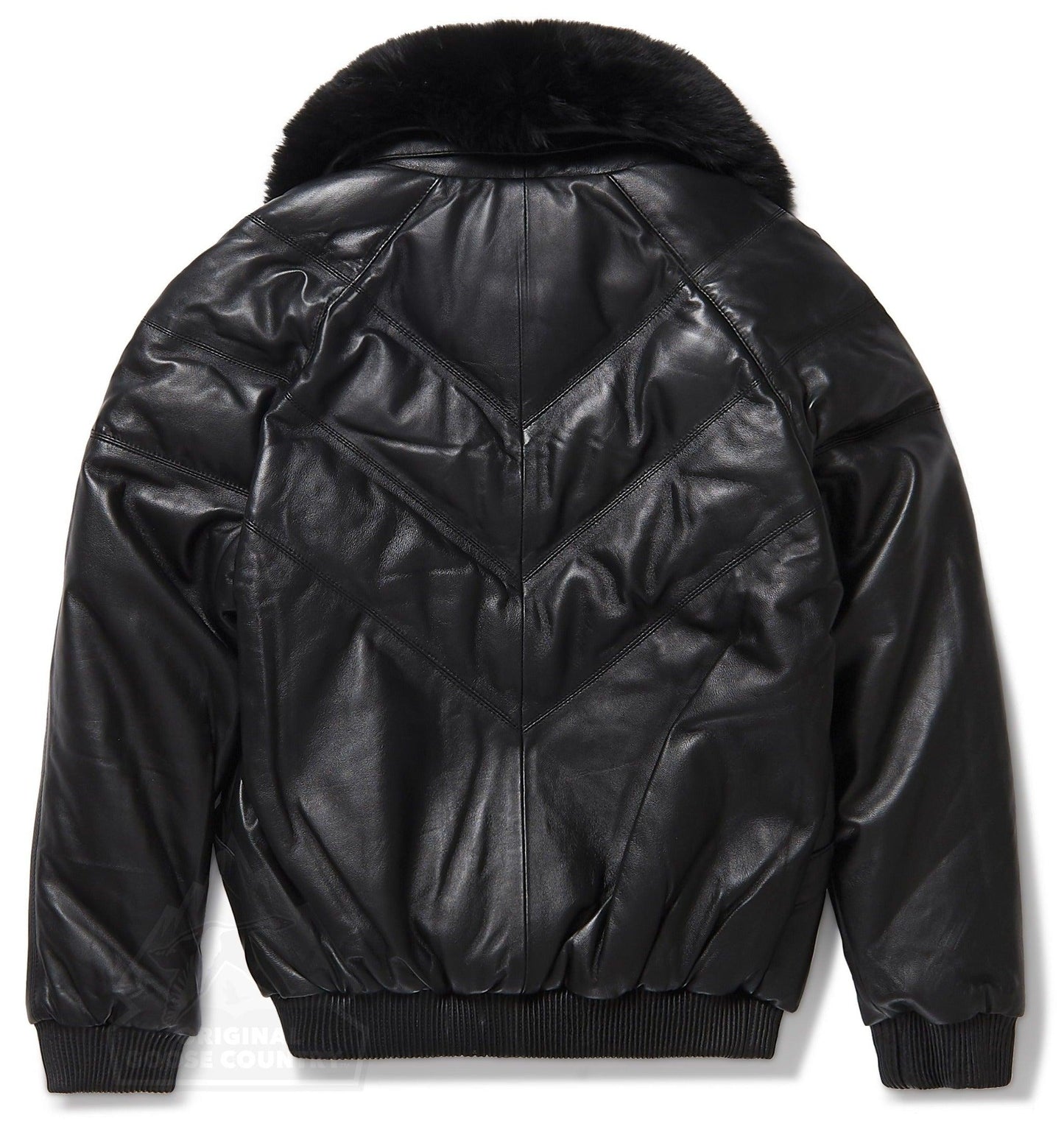 Women's V-bomber Jacket In Black - Leather Loom