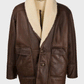 Vintage Brown Leather Shearling Jacket - Leather Loom