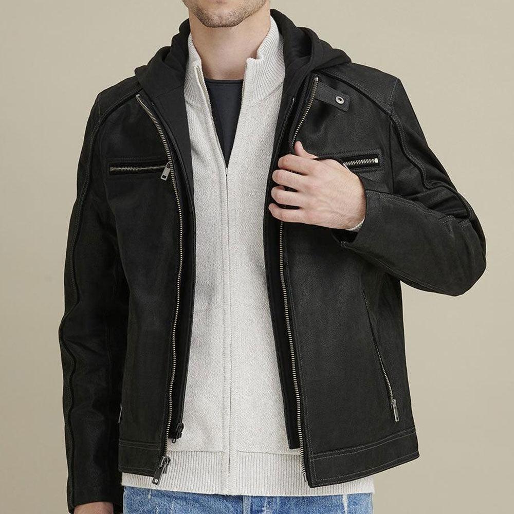 Vintage Hooded Leather Jacket - Leather Loom