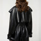 Women Black Leather Trench Coat - Leather Loom