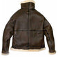 Aviator Brown Fur Shearling Leather Jacket - Leather Loom