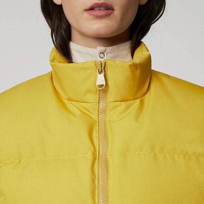 Women Yellow Sleeveless Puffer Vest - Leather Loom