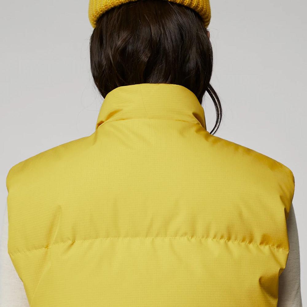 Women Yellow Sleeveless Puffer Vest - Leather Loom