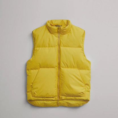 Women Yellow Sleeveless Puffer Vest - Leather Loom