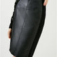 Women's Black Lambskin Leather Pencil Skirt - Leather Loom