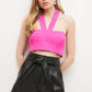 Women's High Waist Black Leather Belted Shorts - Leather Loom