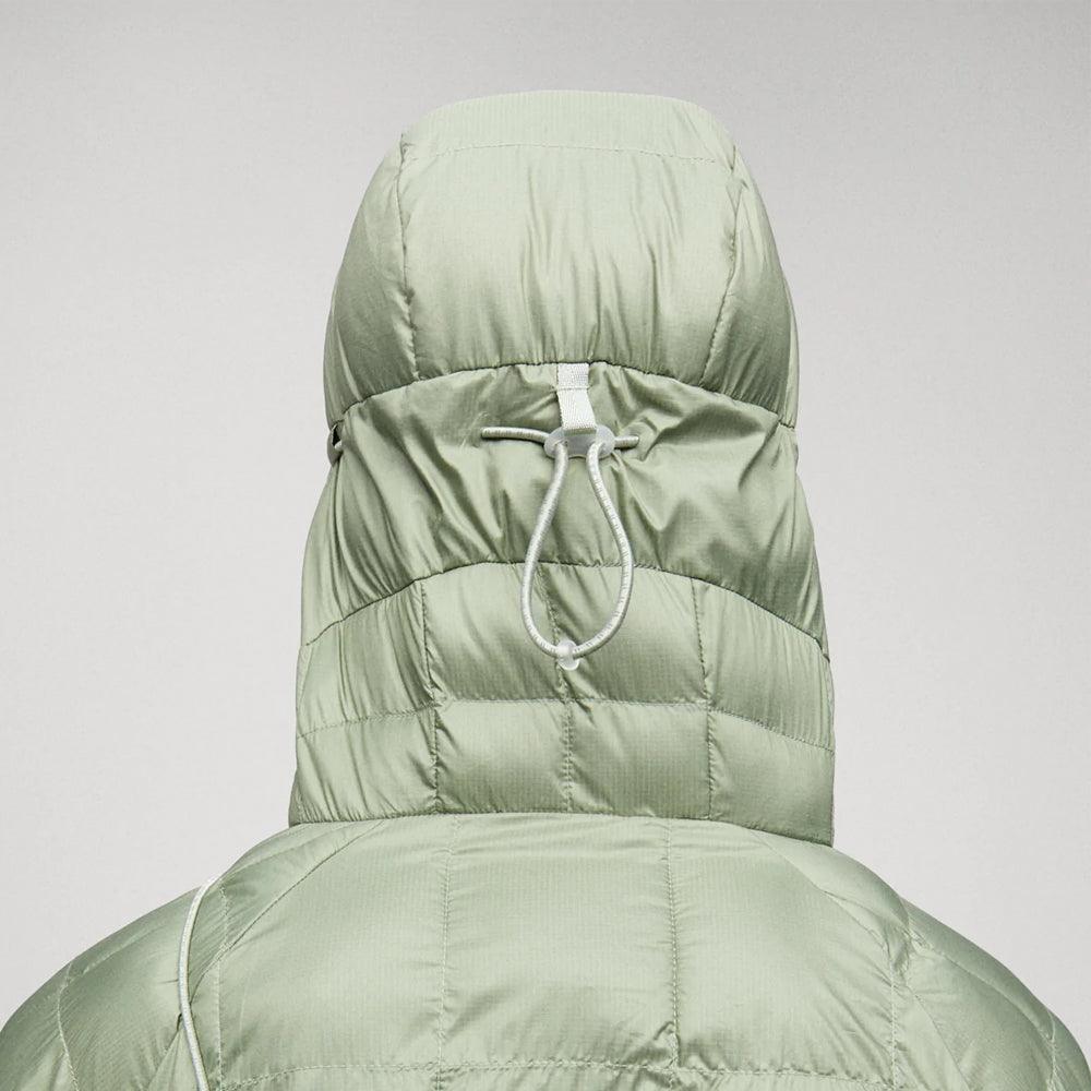 Women's Light Green Down Parka Jacket with Hood - Leather Loom