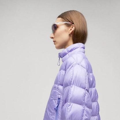 Women's Purple Winter Warmth Puffer Jacket - Leather Loom