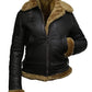 Womens Fur Aviator Flight Jacket - Leather Loom