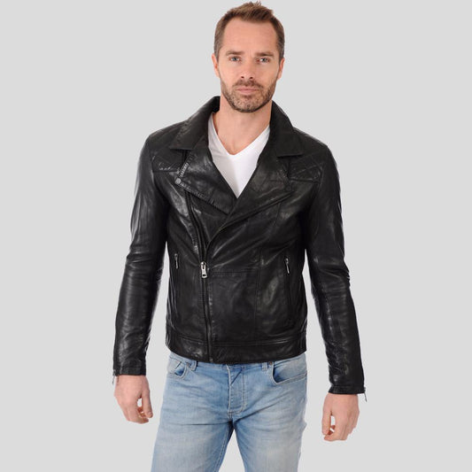 Arthur Black Biker Leather Jacket - Leather Loom