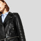 Elise Black Biker Leather Jacket - Leather Loom