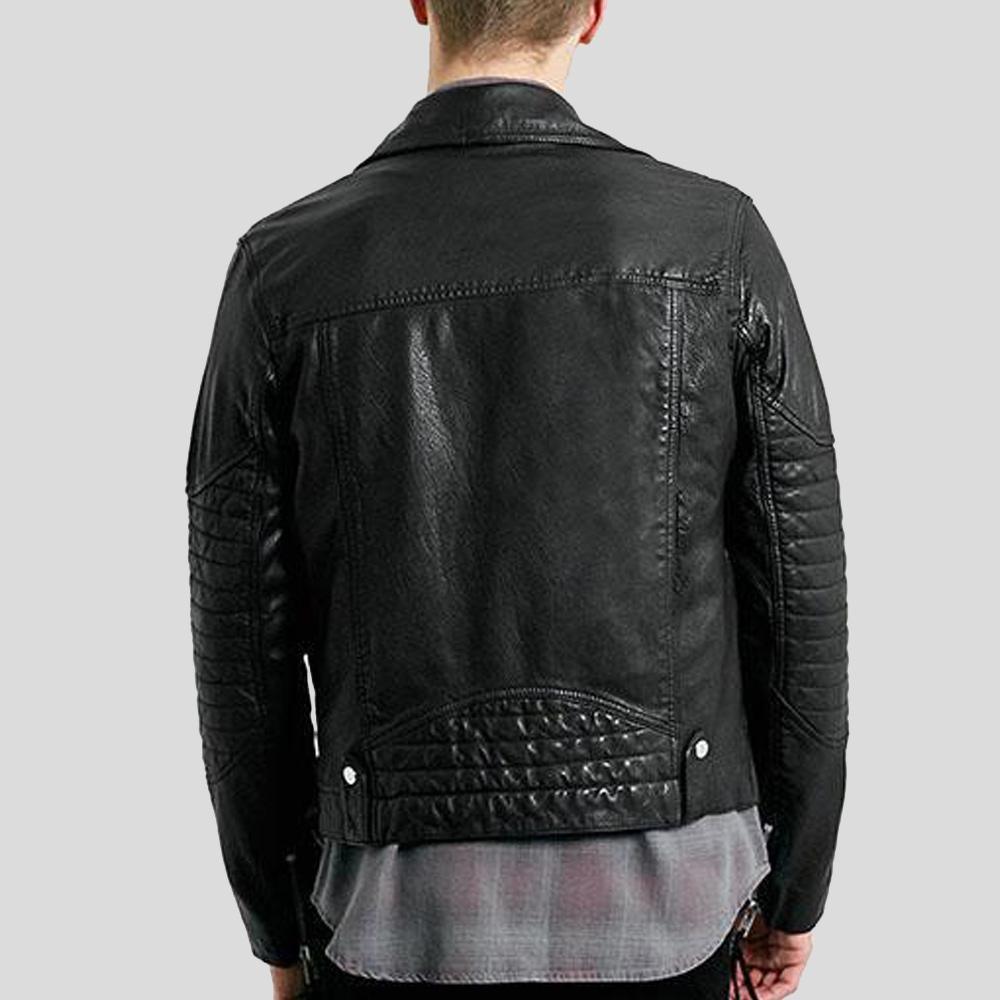 Frankie Black Biker Leather Jacket - Leather Loom