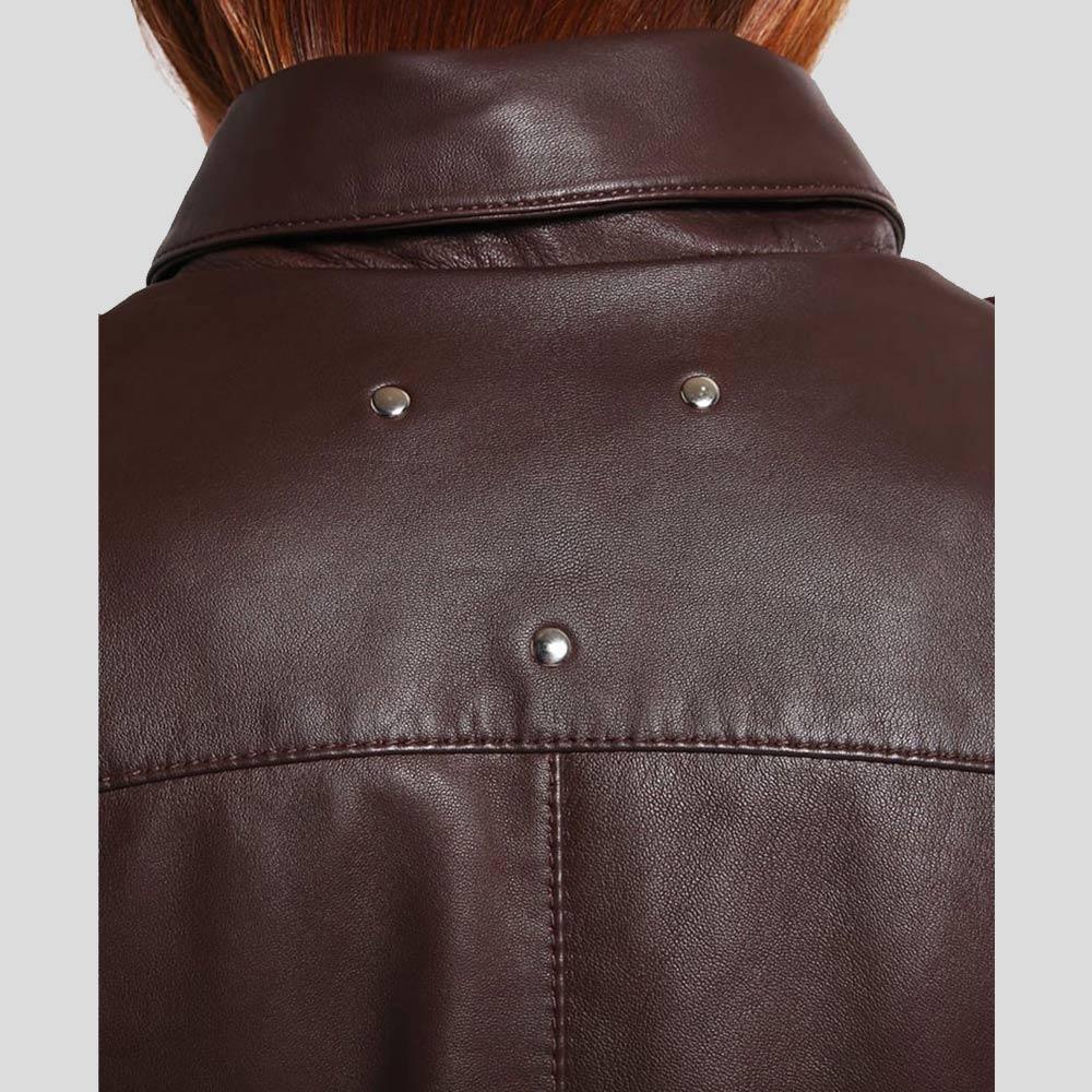 Luna Brown Biker Leather Jacket - Leather Loom