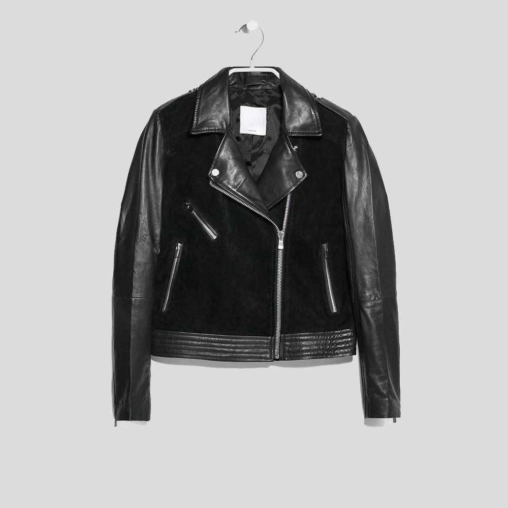 Mia Black Biker Leather Jacket - Leather Loom