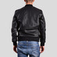 Bran Black Bomber Leather Jacket - Leather Loom