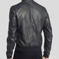 Lymo Black Bomber Leather Jacket - Leather Loom