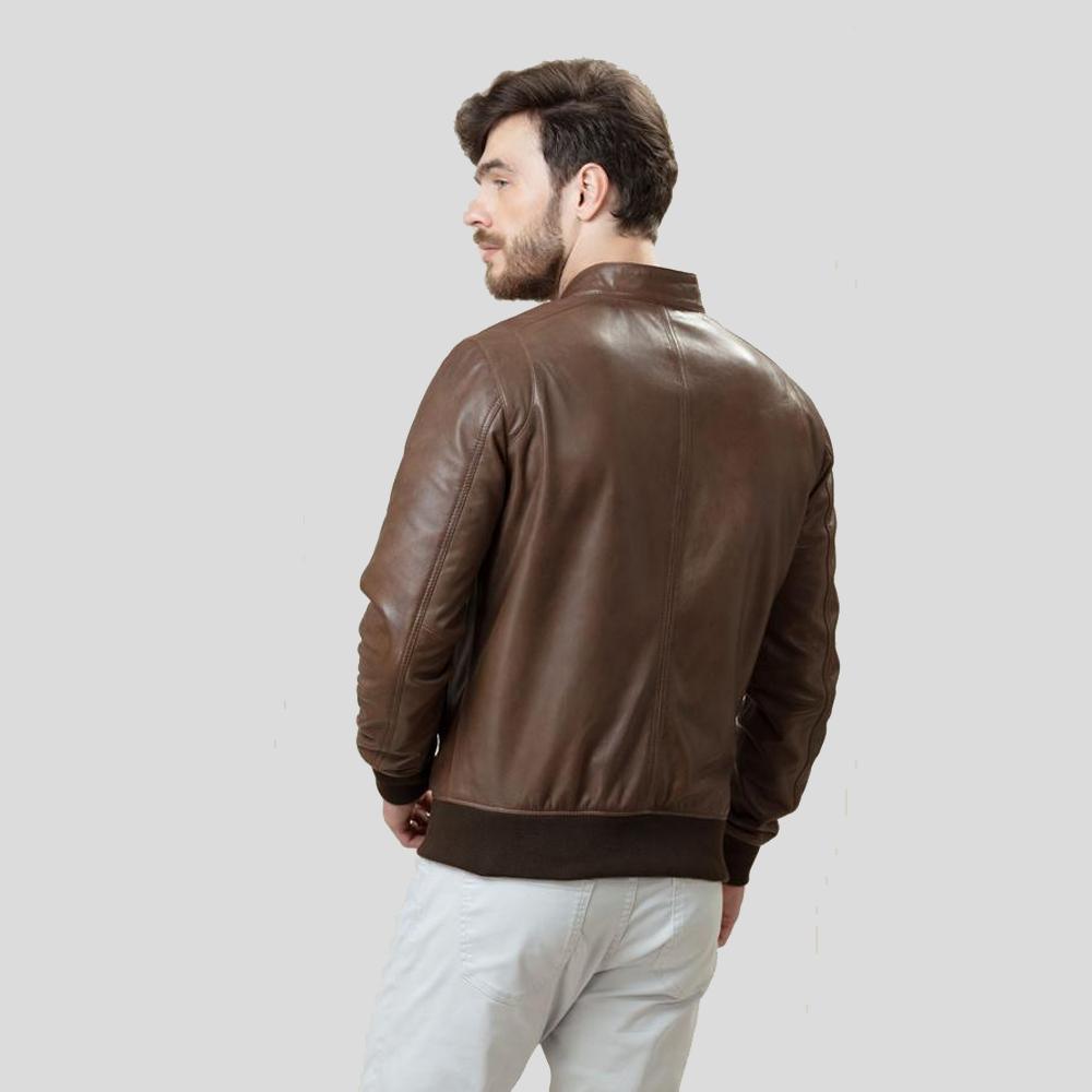 Bruce Brown Bomber Leather Jacket - Leather Loom