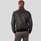 Kian Black Bomber Leather Jacket - Leather Loom