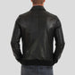 Osian Black Bomber Leather Jacket - Leather Loom
