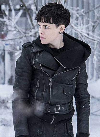 CLAIRE FOY THE GIRL IN THE SPIDER'S WEB LEATHER JACKET - Leather Loom